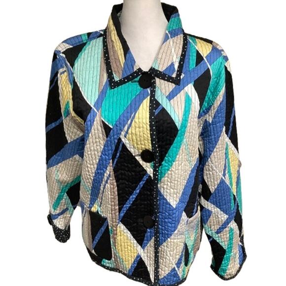 Unbranded Jackets & Blazers - Handmade Upcycled Boho Patchwork Quilted Jacket Colorful Vintage Boho Artisanal